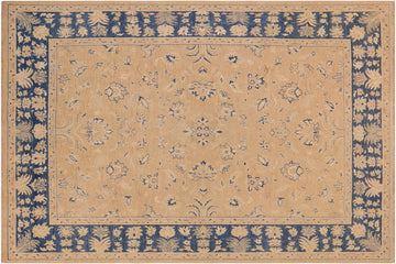 handmade Traditional Kafkaz Chobi Ziegler Taupe Blue Hand Knotted RECTANGLE 100% WOOL area rug 9 x 12